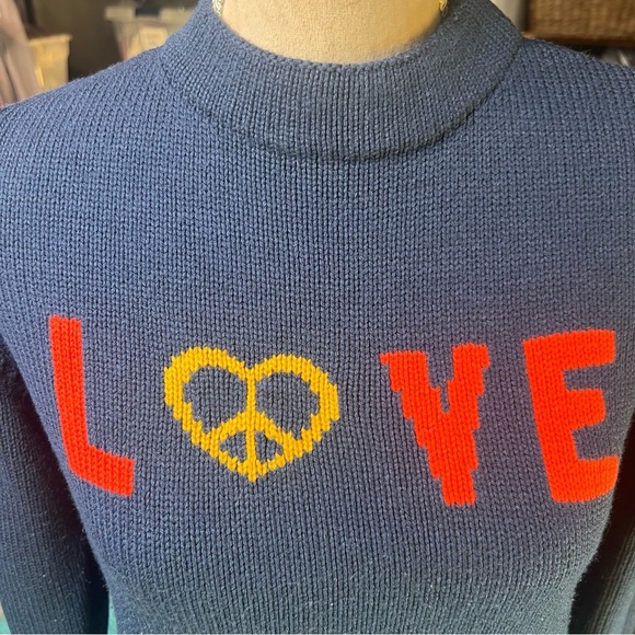 525 America Peace Love Navy Sweater - Picture 11 of 14